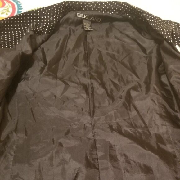 Silkland Black with White Polka Dots long jacket size 14 - Picture 8 of 11